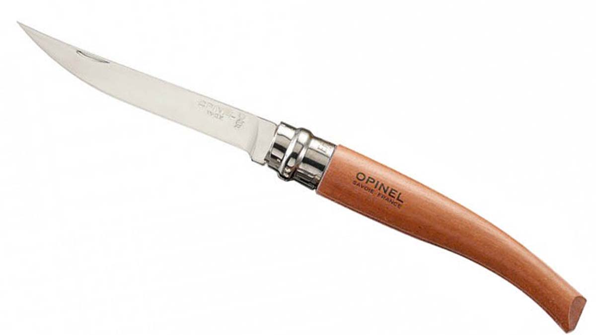 Couteau pliant Opinel éffilé N°10 manche en merisier