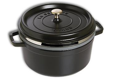 STAUB - COCOTTE RONDE AVEC PANIER VAPEUR EN FONTE - 26 CM