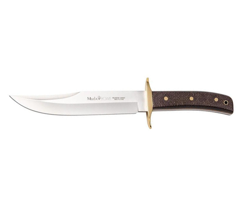 Poignard Muela Bowie lame pleine soie 16 cm - manche micarta marron