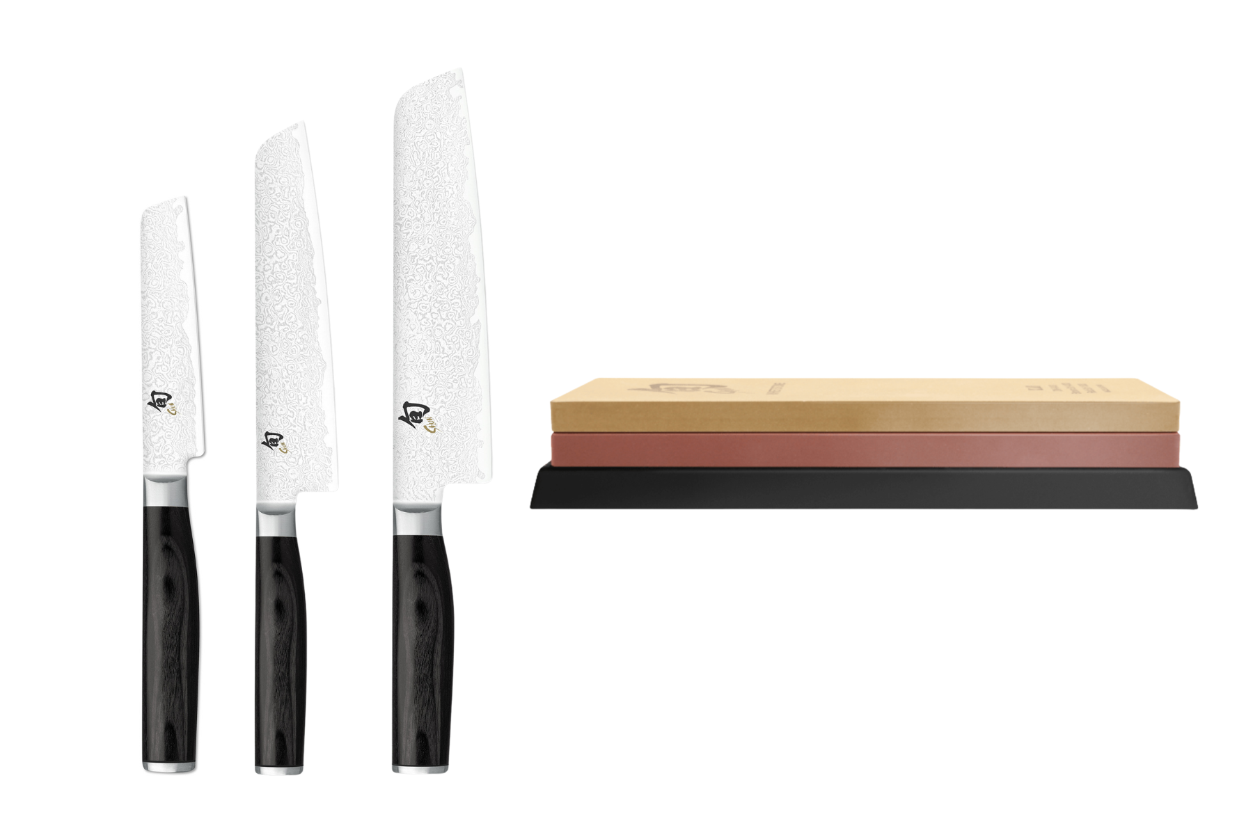 Set de 3 couteaux japonais Kai Shun Premier Tim Mälzer Minamo - Type japonais + pierre à aiguiser