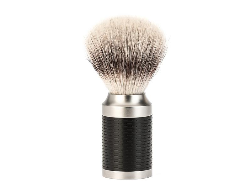 Blaireau Mühle Rocca fibre synthétique argentée - monture inox
