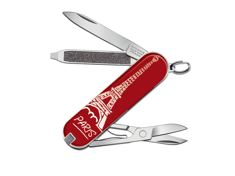 Canif Victorinox Classic rouge motif "Tour Eiffel"