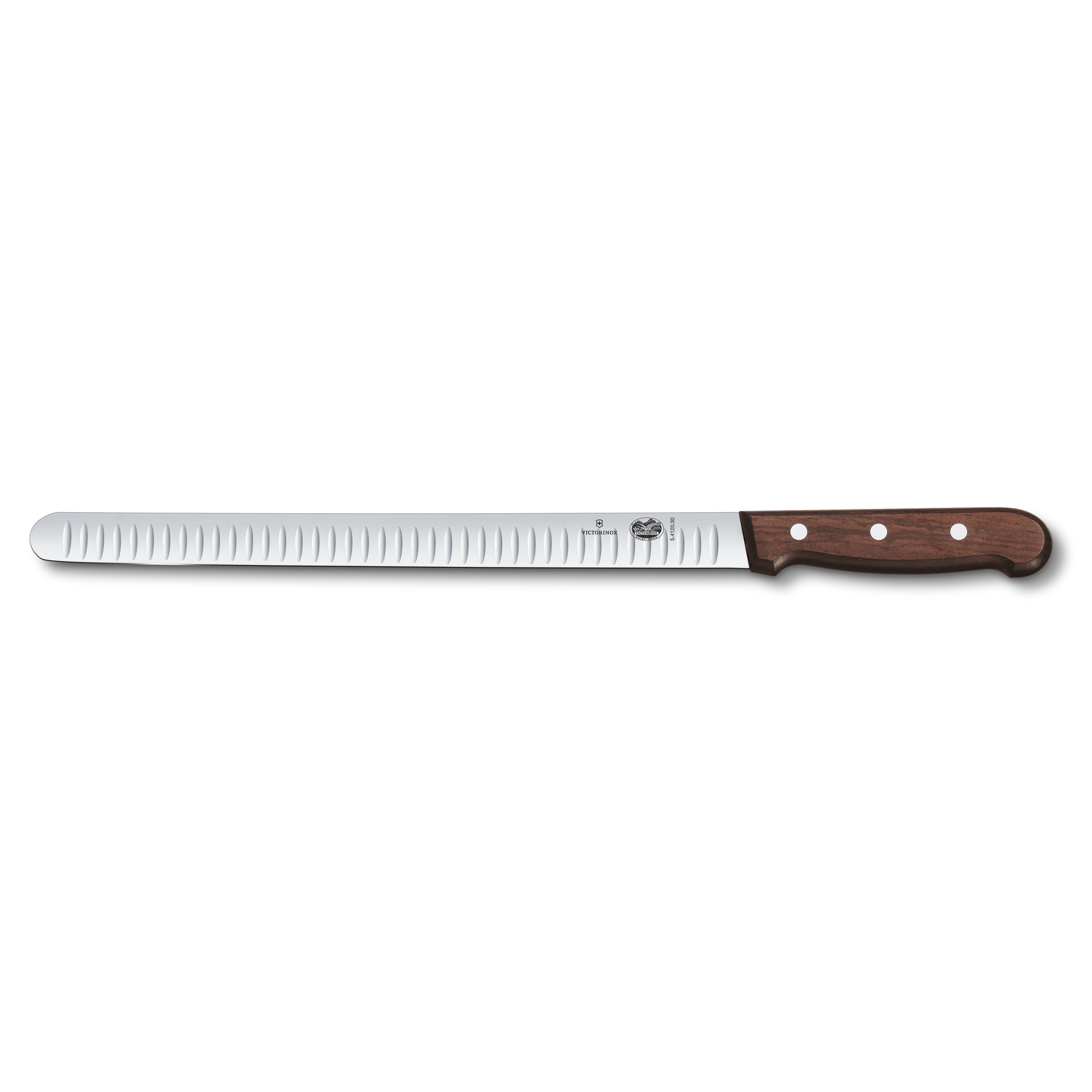 Couteau à jambon / saumon Victorinox Wood - Lame alvéolée 30 cm - manche érable modifié