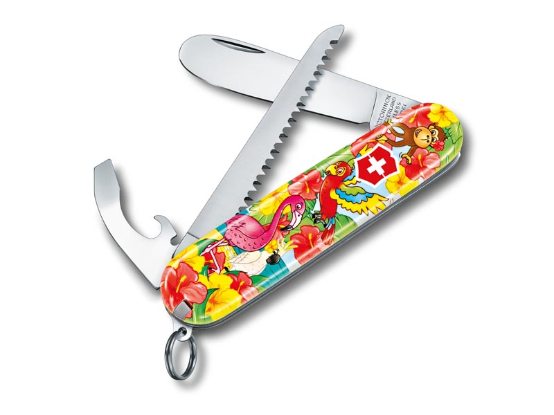 Couteau suisse My first Victorinox + scie motif perroquet