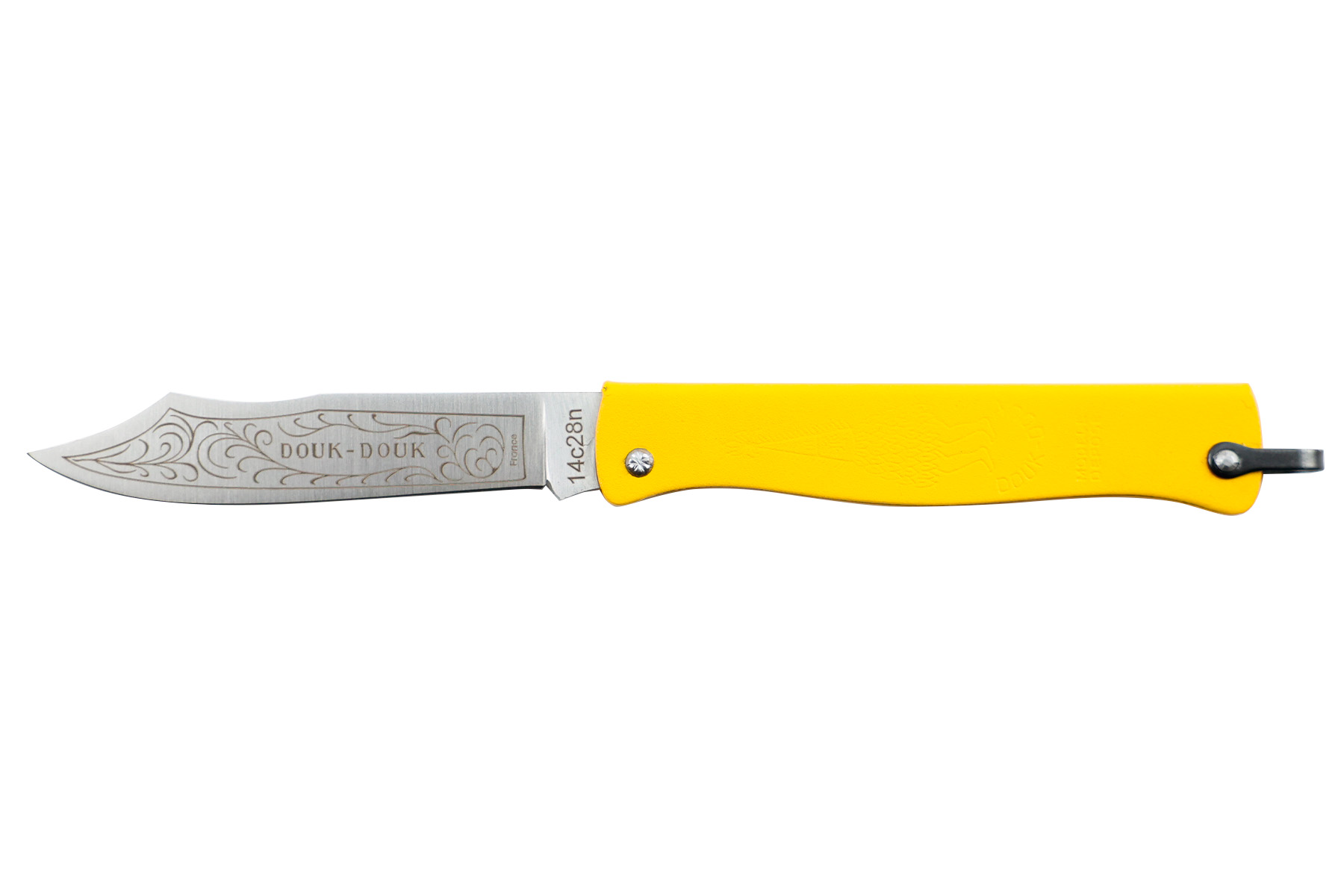 Couteau Douk-Douk par Cognet couleur jaune  (Petit-modèle) - Nouvelle version