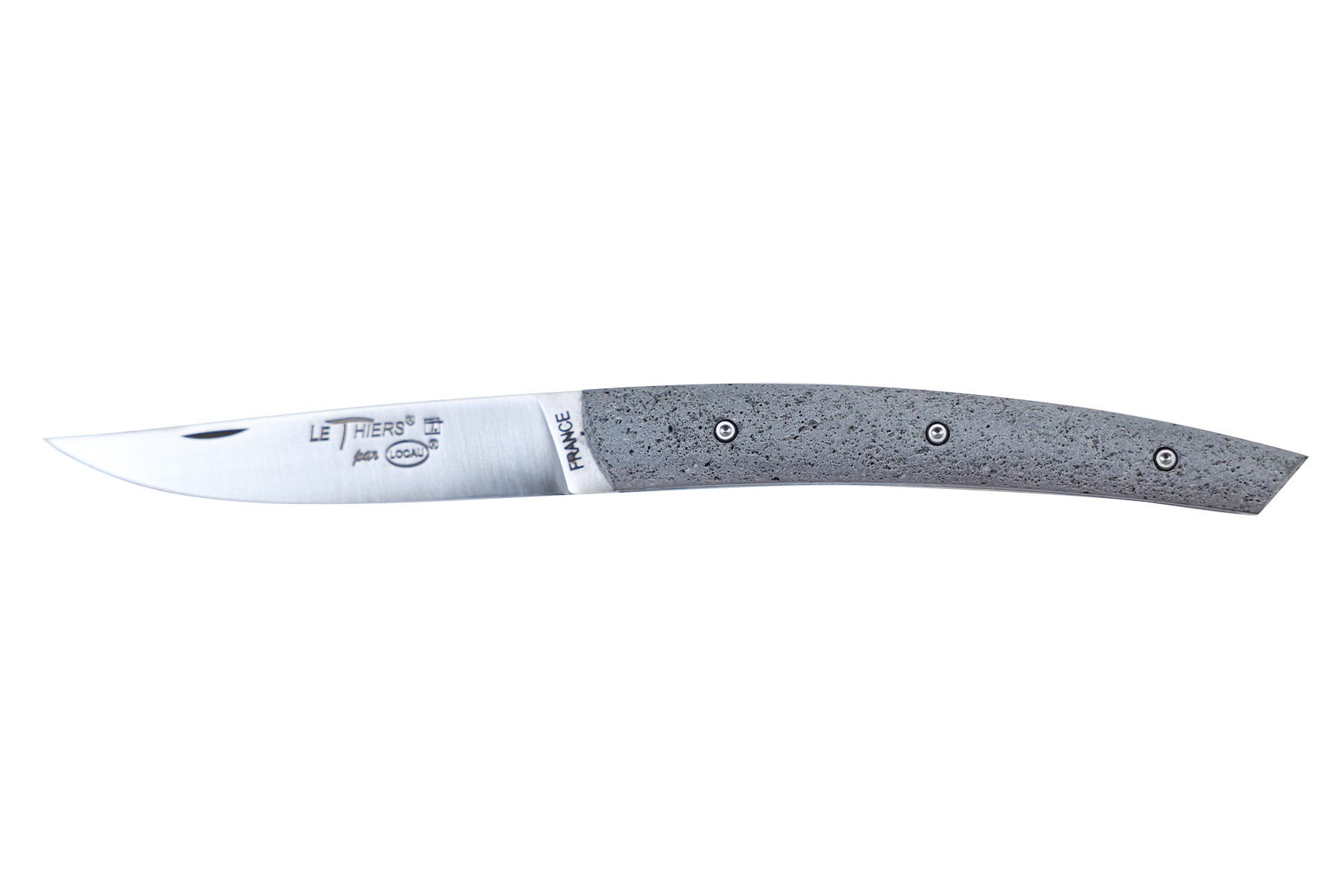 Couteau Le Thiers le Pote par Locau - manche Lave de Puy-De-Dôme