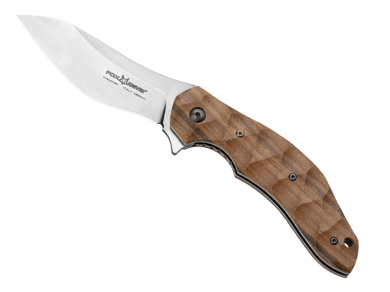 Couteau Fox Flipper - manche 12 cm bois de santos ondulé