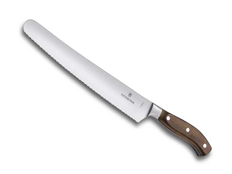 Couteau à pain/pâtissier forgé Grand Maitre Victorinox, lame crantée 26 cm - manche érable modifié