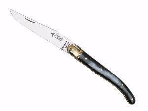 Couteau pliant Laguiole G. David Arbalète lame carbone - mitre laiton - corne 11 cm