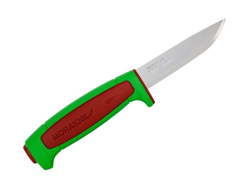Poignard Morakniv Basic 511 lame inox - manche vert/rouge