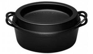 Cocotte ovale Doufeu en fonte émaillée Le Creuset 32 cm noir mat