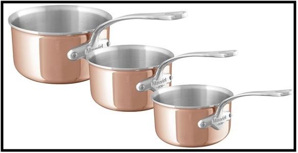 SÉRIE DE TROIS CASSEROLES MAUVIEL 1830 M'6S - 16/18/20 CM