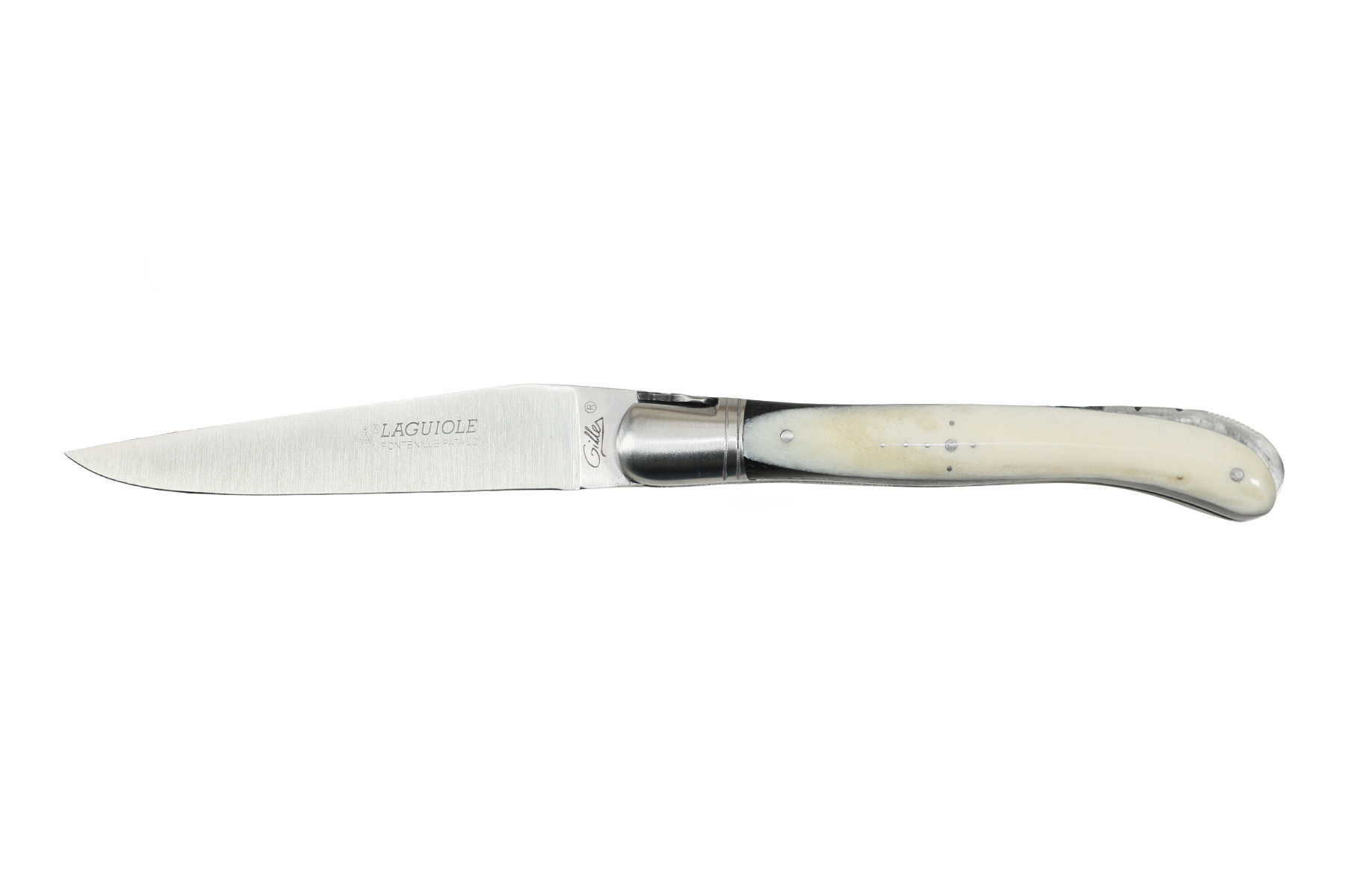 Couteau Laguiole Gilles Fontenille Pataud Nature - manche 12 cm os et buffle