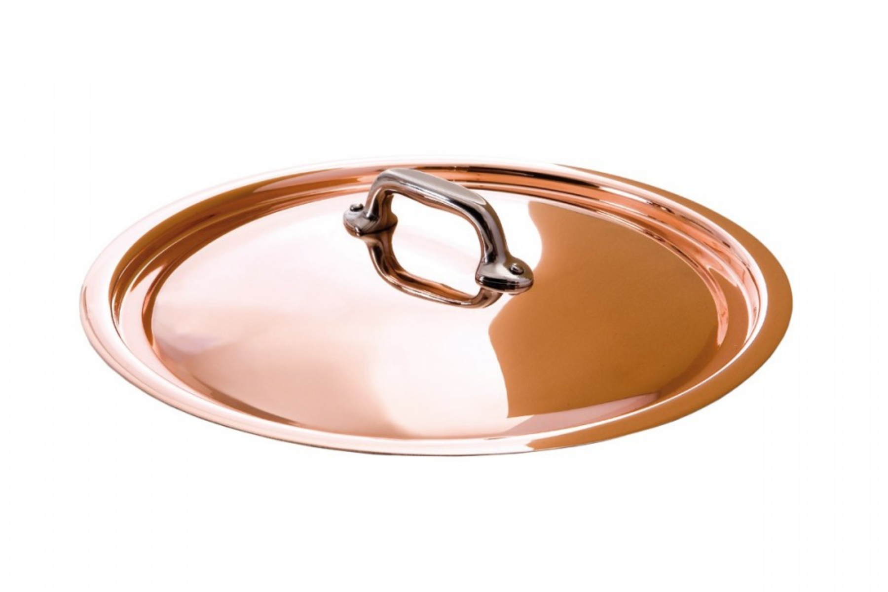 Couvercle cuivre Mauviel M'6S monture fonte d'inox - 16 cm