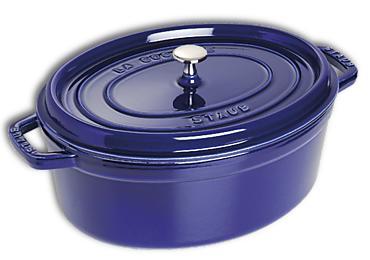 Cocotte ovale en fonte Staub 29 cm bleu intense