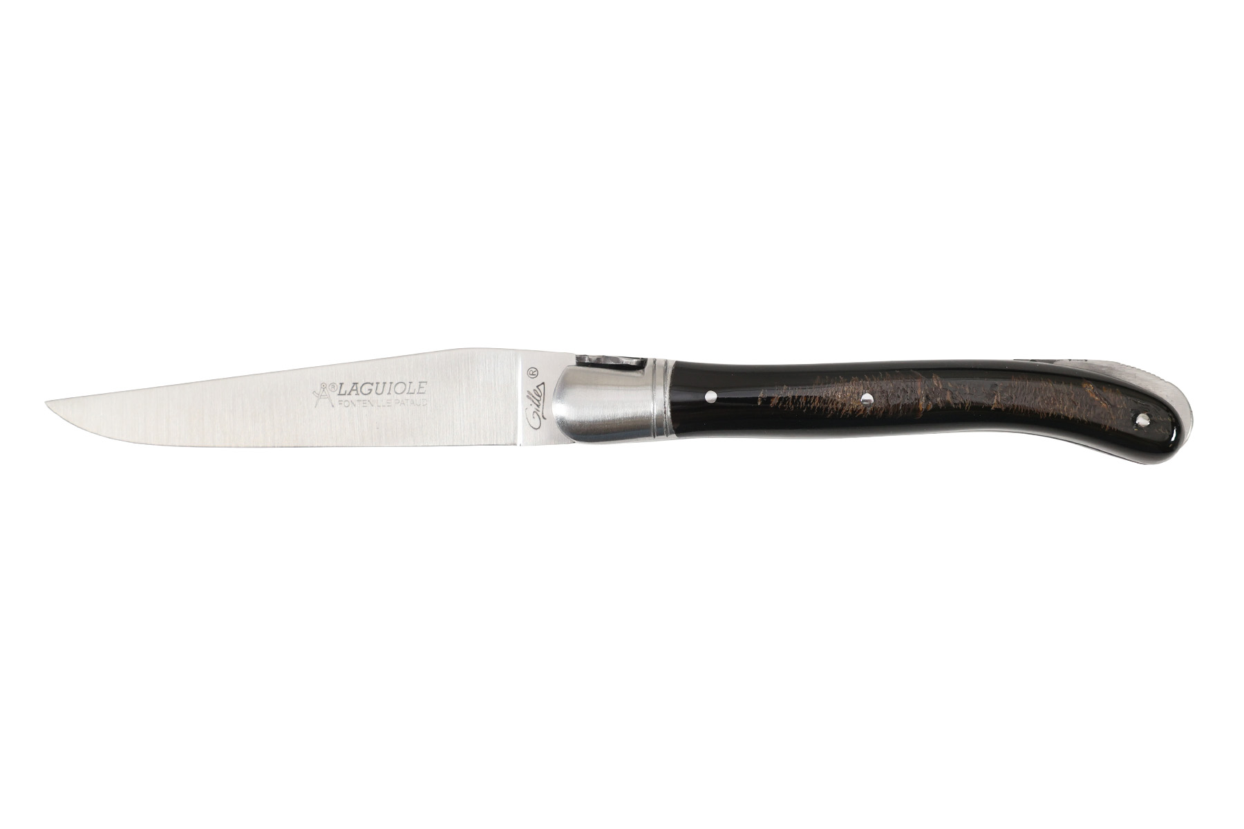 Couteau Laguiole Gilles Fontenille Pataud Nature - manche 12 cm corne de buffle brute