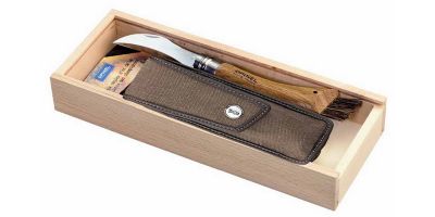 Coffret plumier Opinel à champignon manche chêne + étui cuir