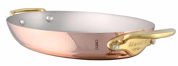 PLAT OVALE M'HERITAGE M'150B - 40 CM MONTURE BRONZE mauviel