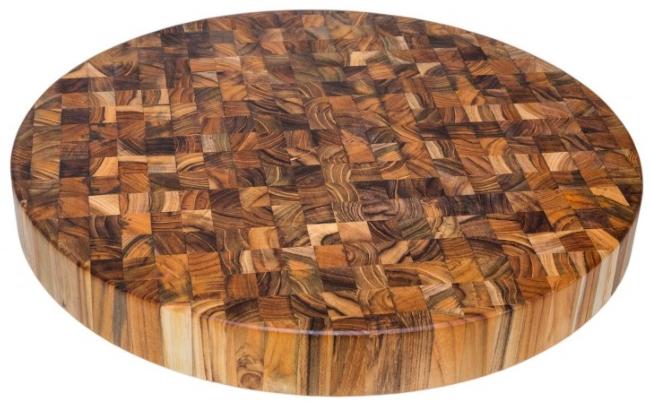 BILLOT DE DÉCOUPE EN TECK DIAMÈTRE 45,7 CM