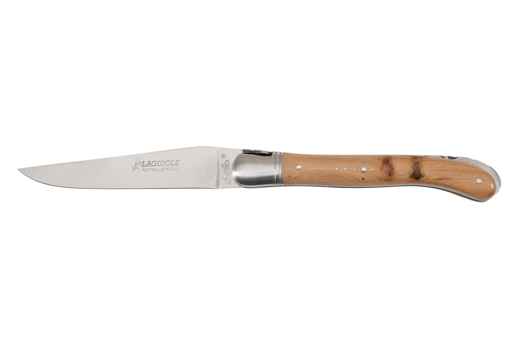 Couteau Laguiole Gilles Fontenille Pataud Nature - manche 12 cm genévrier