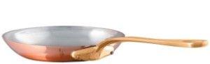 POELE RONDE EN CUIVRE ETAMÉ MONTURE BRONZE Ø 22 CM - M'TRADITION MAUVIEL