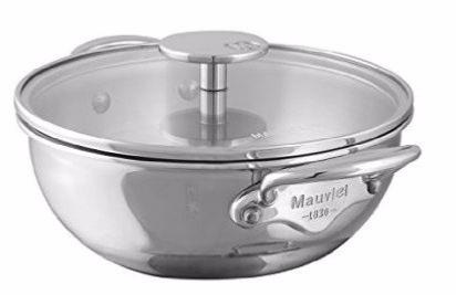 ÉVASÉE BOMBÉE AVEC COUVERCLE EN VERRE MAUVIEL M'COOK - 24 CM