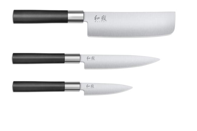 Set de 3 couteaux japonais Kai Wasabi Black - Type vegan