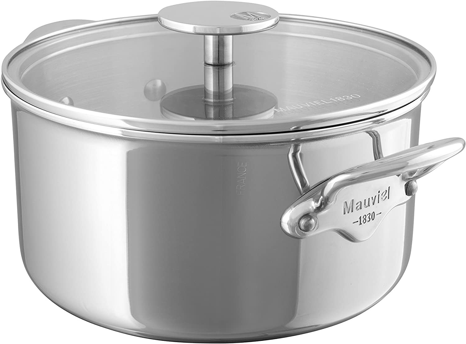 CASSEROLE A POIGNÉES MAUVIEL AVEC COUVERCLE EN VERRE M'COOK 28