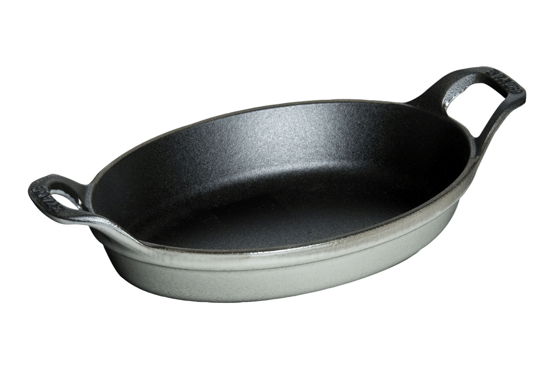 Plat en fonte Staub ovale gris graphite - 15 cm