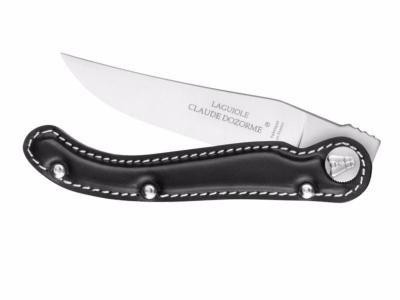 CLAUDE DOZORME - COUTEAU LAGUIOLE - 12CM - CUIR NOIR