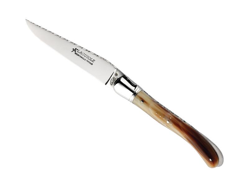 Couteau Laguiole Gilles Fontenille Pataud Nature - manche 12 cm pointe de corne blonde