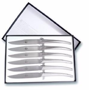 Couteaux de tables Skel finition satinée par Forge de Laguiole - 6 couteaux de table