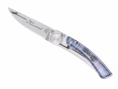CLAUDE DOZORME - COUTEAU LE THIERS "LINER LOCK" - 10.5 CM JEAN DENIM