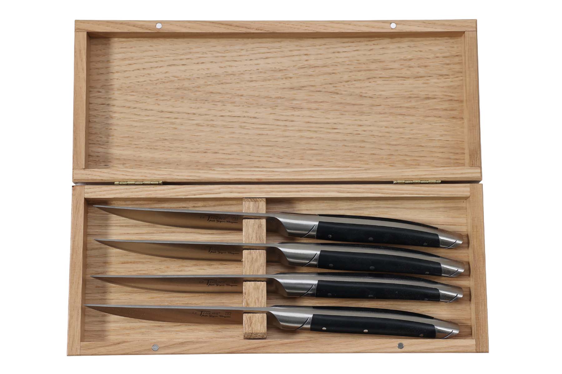 Coffret de 4 couteaux de table le Thiers Goyon-Chazeau 23 cm - manche ébène