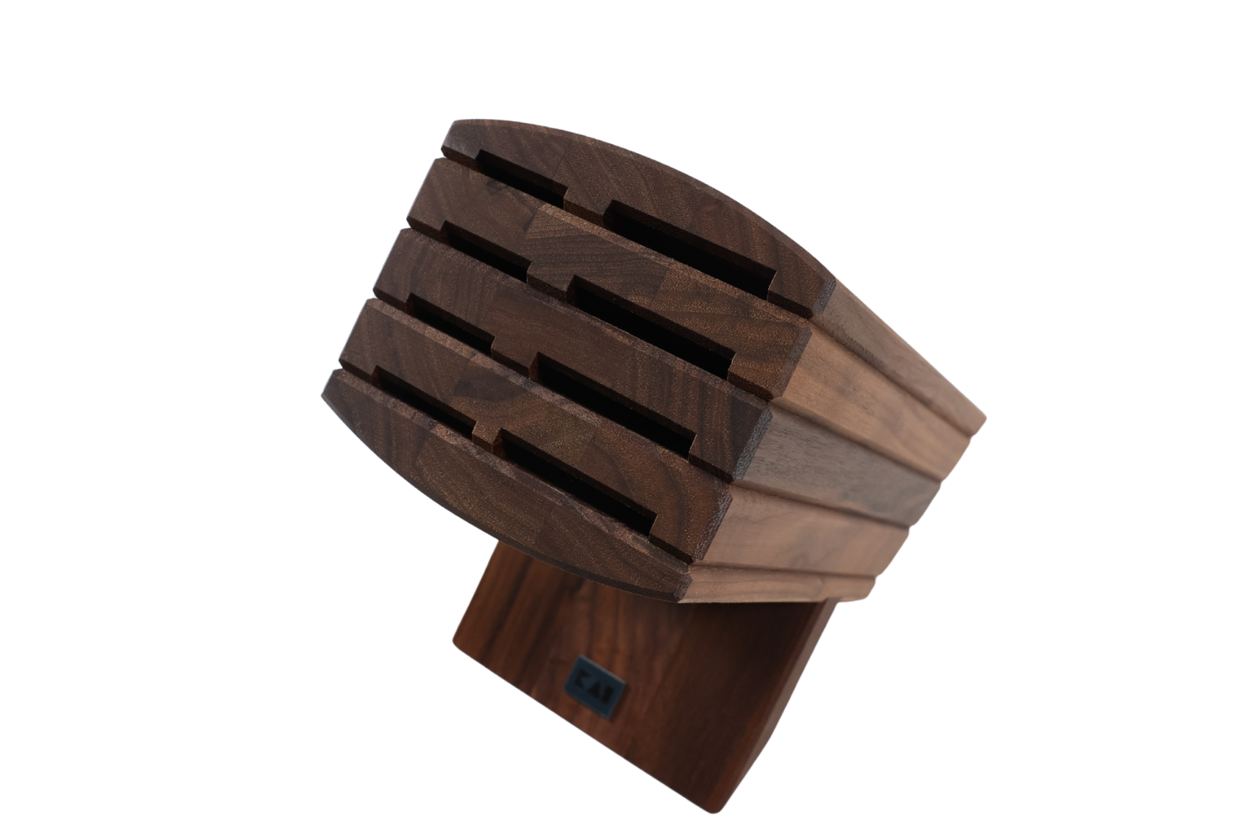 Bloc en noyer Kai pour 8 couteaux japonais