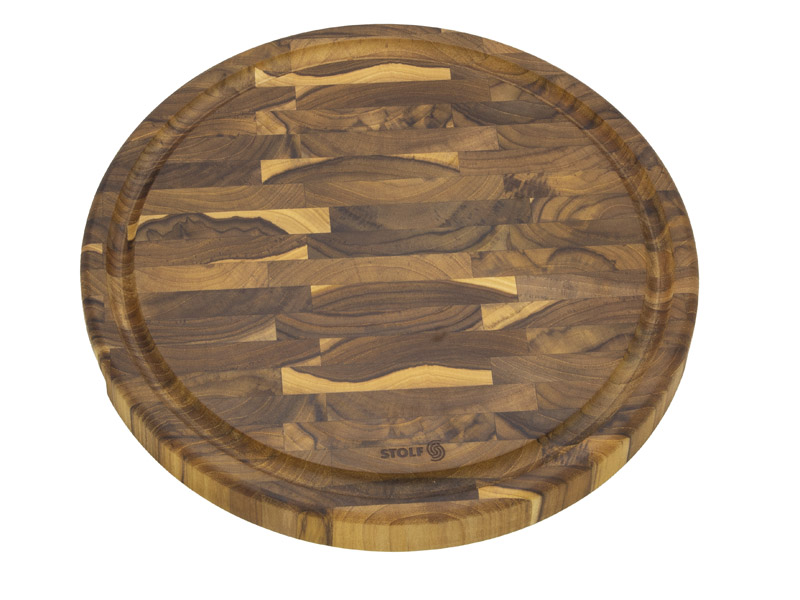 Billot rond en Teck de bois de bout Stolf diam. 35 x 3,2 cm