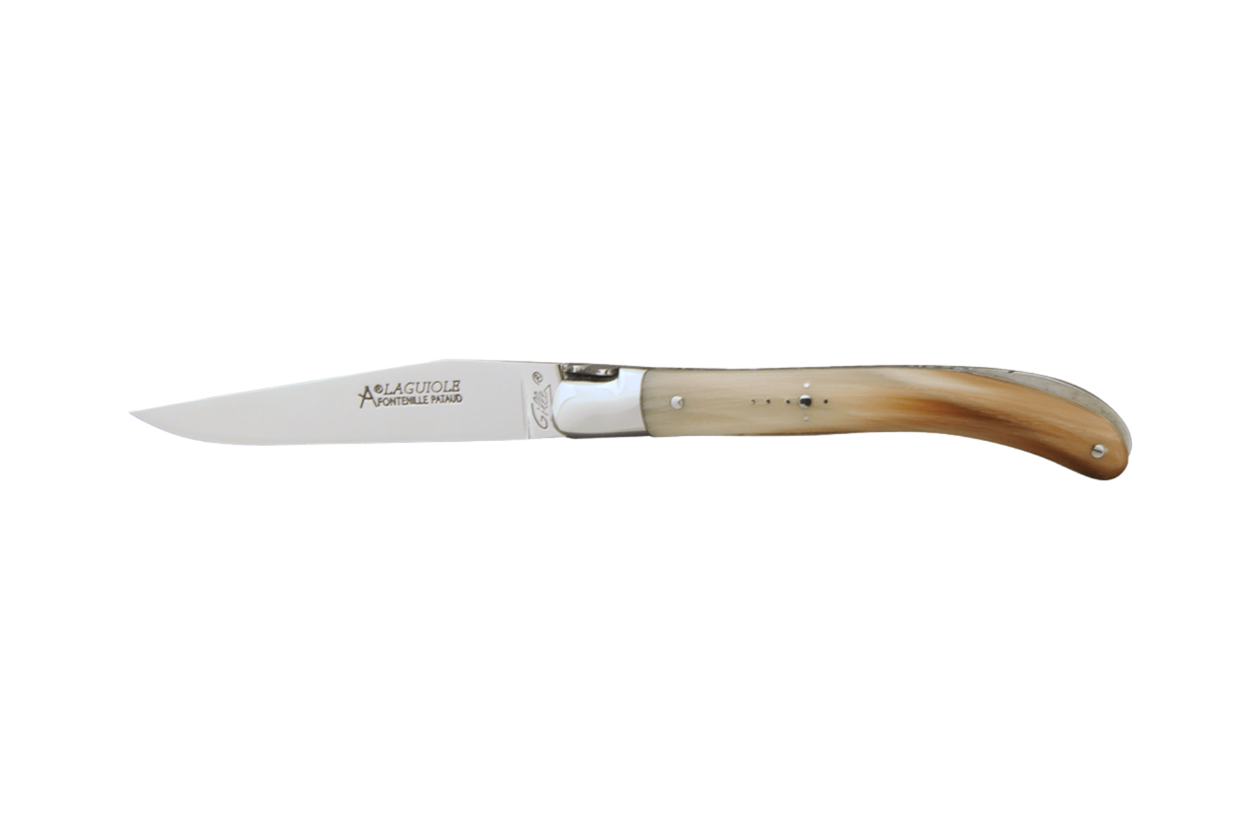 Couteau Laguiole Gilles Fontenille Pataud Pocket - manche 10 cm pointe de corne blonde
