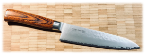 COUTEAU JAPONAIS DE CUISINE - TAMAHAGANE GAMME TSUBAME WOOD - CHEF 21 CM