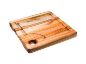 Planche à découper en teck Teak Haus 20,5 x 20,5 x 2 cm + rigole