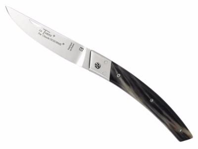 CLAUDE DOZORME - COUTEAU LE THIERS "RLT 693" - 12 CM CORNE NOIRE