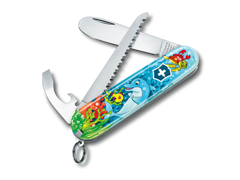 Couteau suisse enfant My First Victorinox + scie motif dauphin