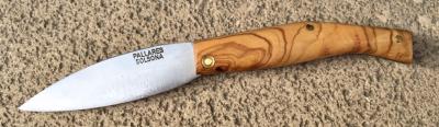 Couteau Pallarès Solsona - Couteau de poche Busa en bois d'olivier - acier carbone
