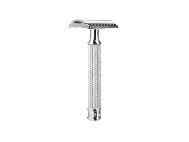 Rasoir de sécurité Mühle Tradition peigne ouvert - manche métal chromé