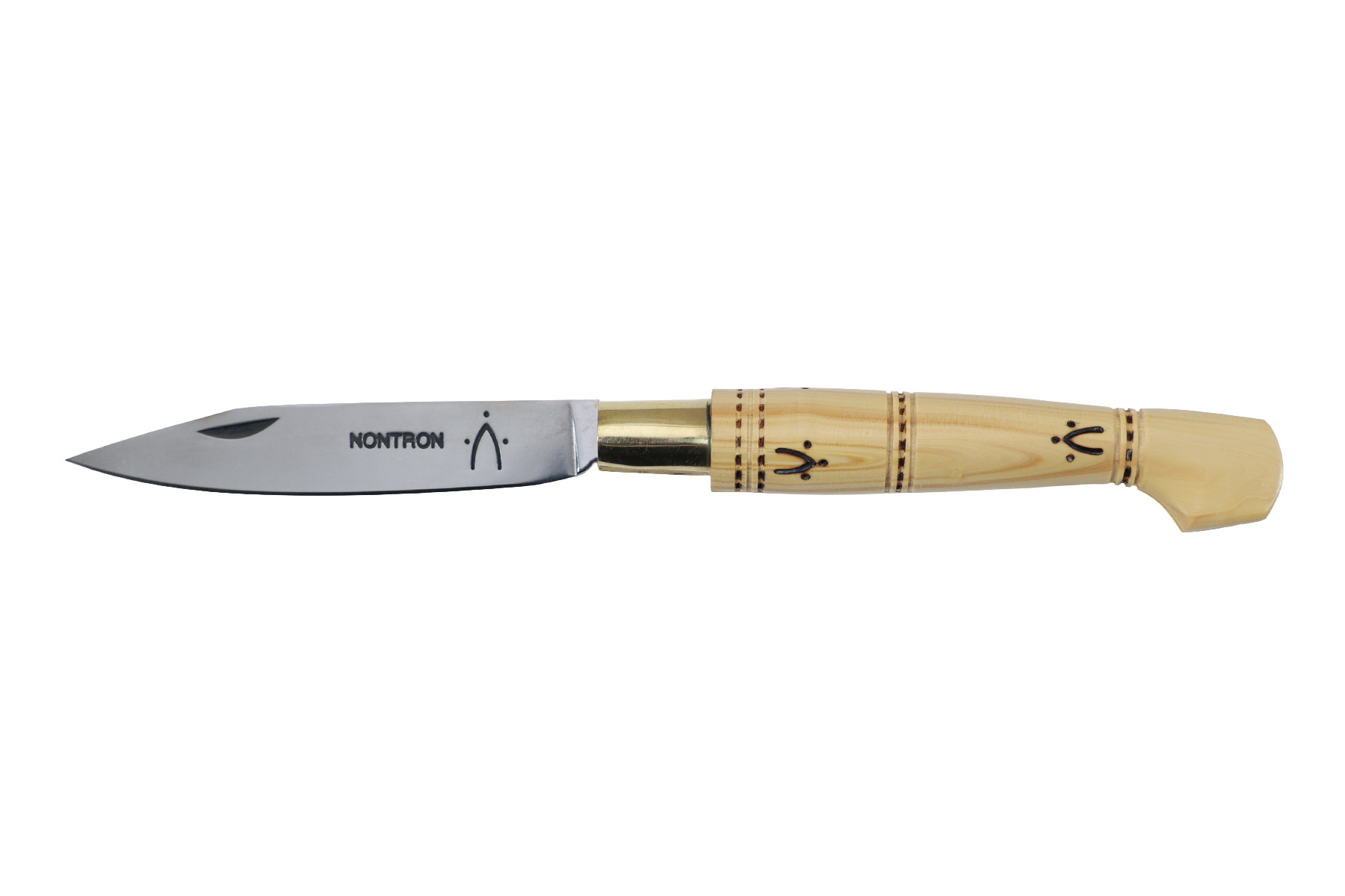 Canif Nontron n°12 manche sabot 9 cm - Buis