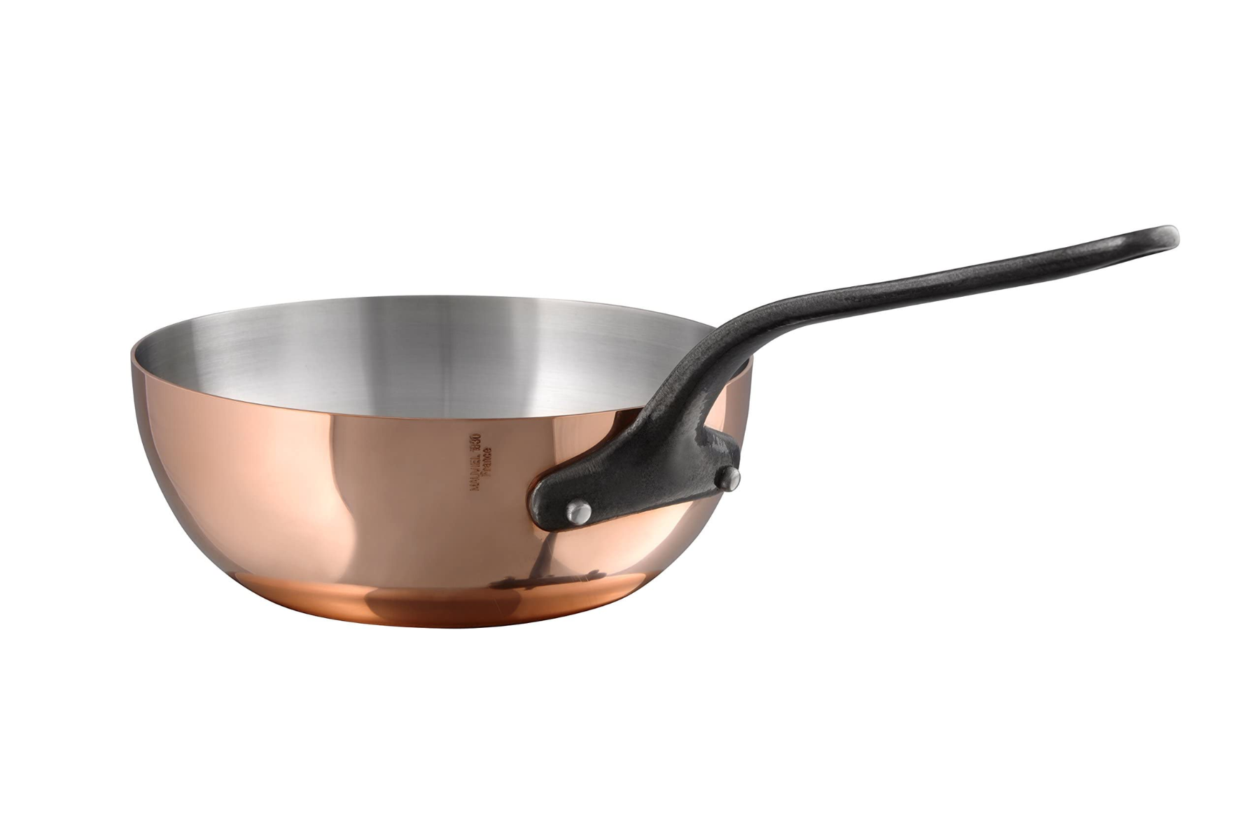 Sauteuse évasée bombée cuivre Mauviel M'Héritage M'150C monture fonte - 16 cm