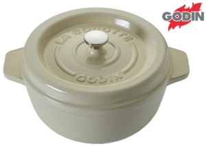 COCOTTE GODIN RONDE EN FONTE - BLANCHE - Ø 19 CM