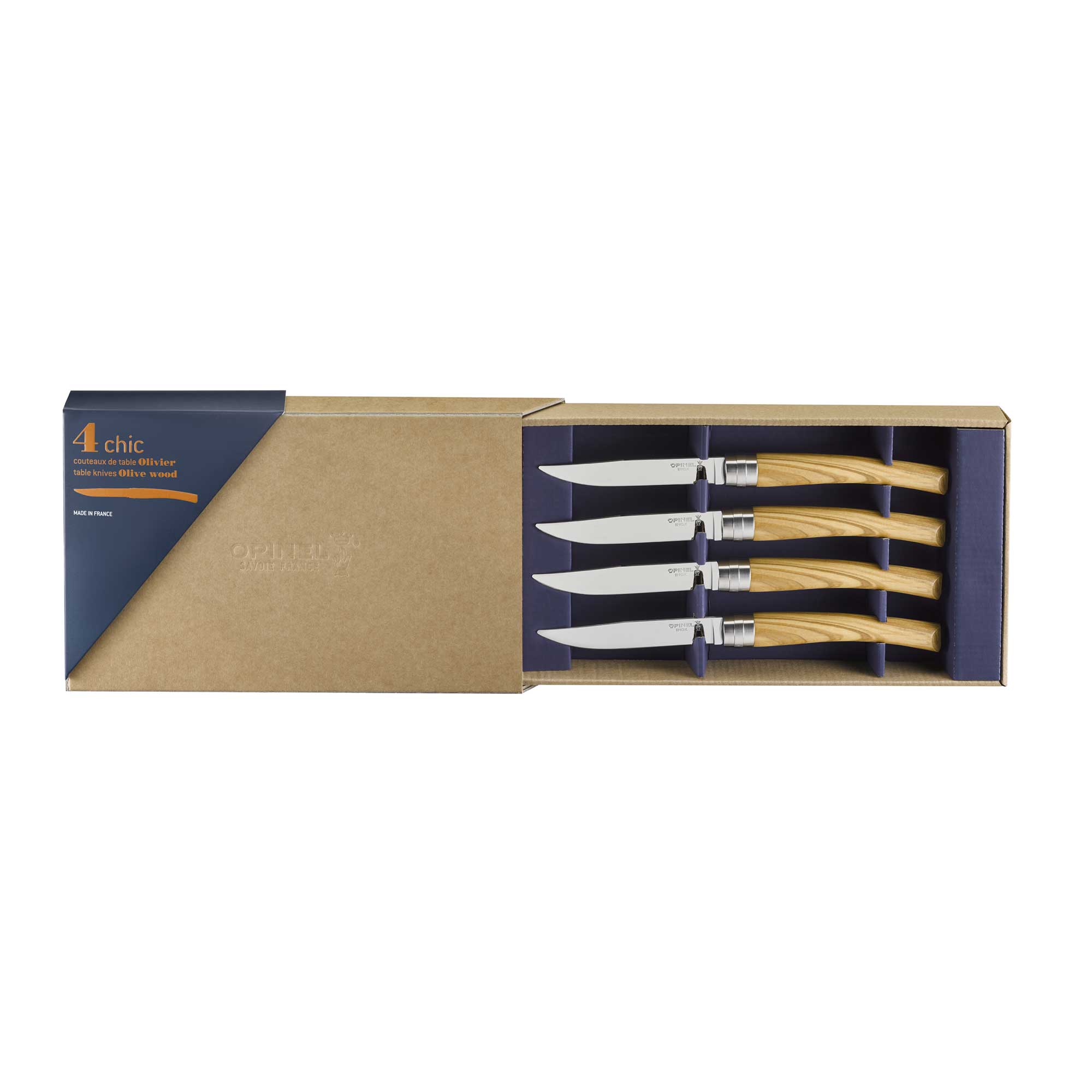 Coffret de 4 couteaux Opinel Table Chic Olivier