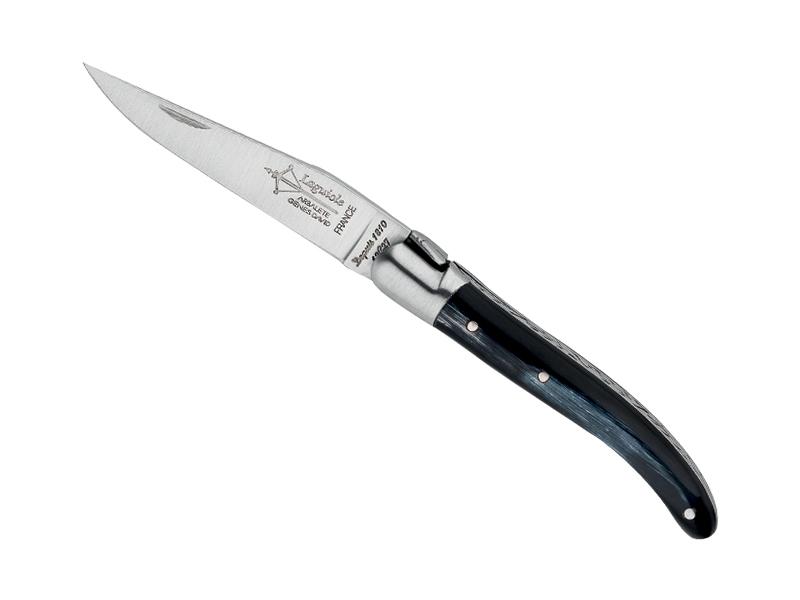 Couteau pliant Laguiole G. David Arbalète mitre inox mat - Manche corne 8 cm