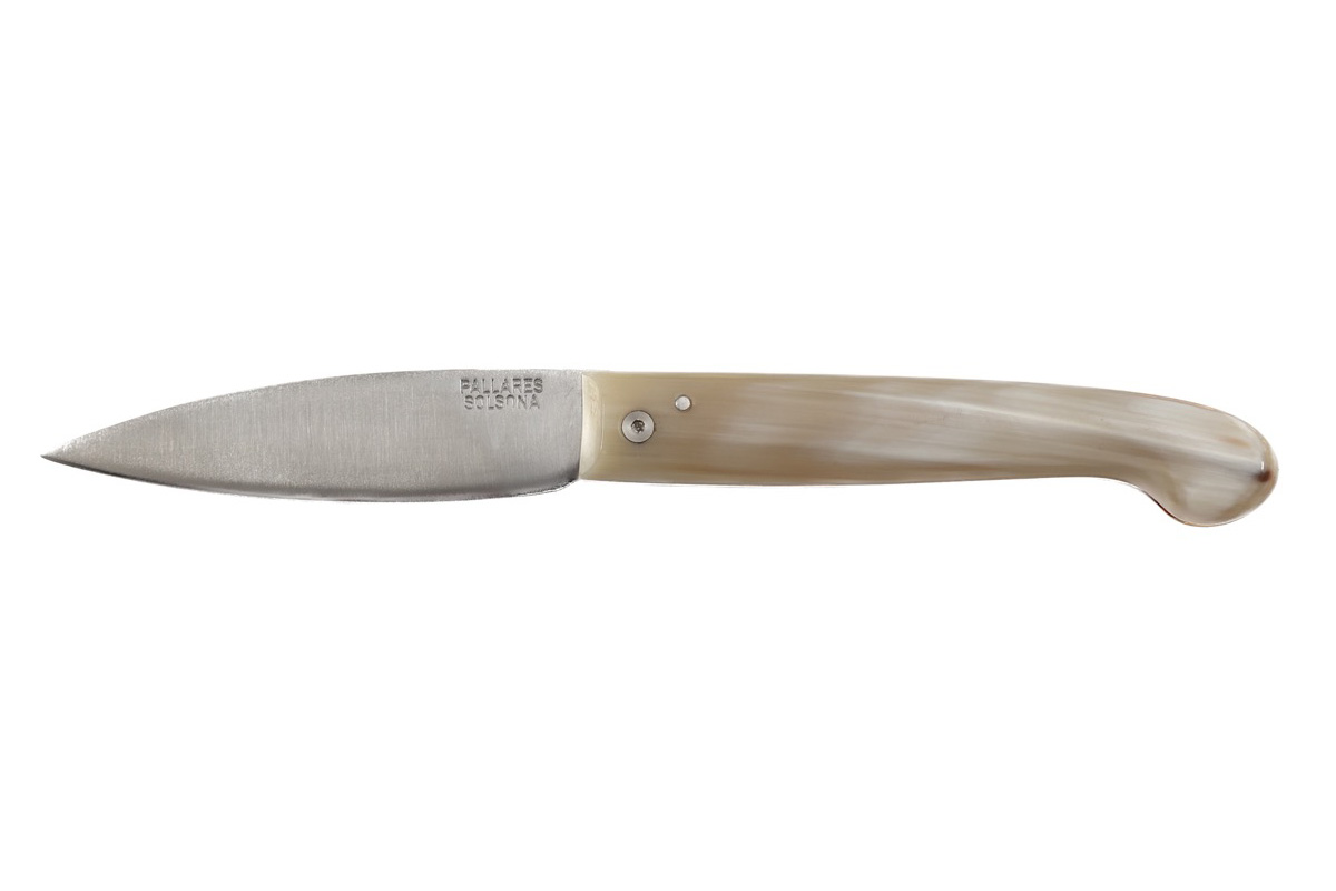 Couteau Pallarès Solsona - Couteau de poche Pastor n°1 en corne - 9 cm acier carbone