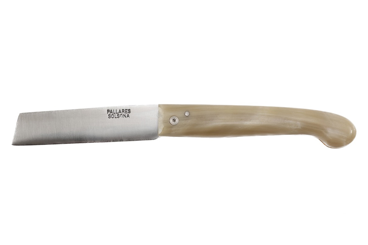 Couteau Pallarès Solsona - Couteau de poche Pescador n°1 en corne - 9 cm acier carbone